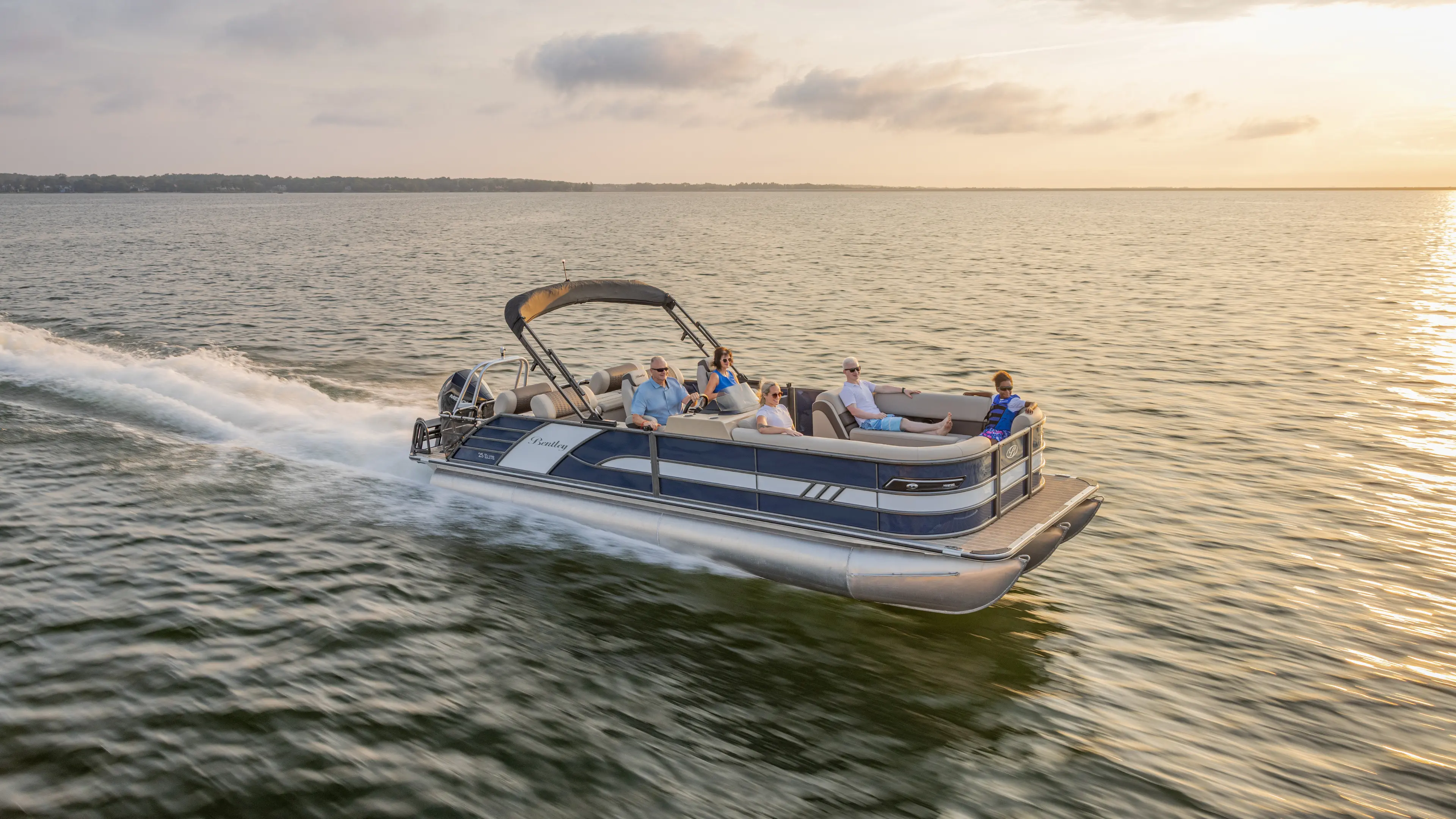 Bentley Pontoons on the water